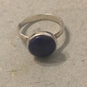 Sterling silver ring with a royal blue stone